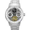 Ingersoll The Jazz Sun and Moon Phase 스테인레스 스틸 스켈레톤 실버 다이얼 오토매틱 I07703 남성용 시계