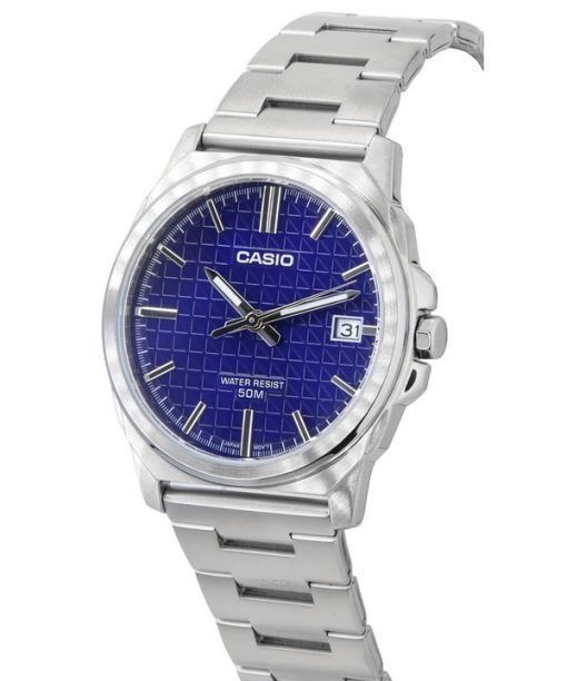 카시오 표준 아날로그 스테인레스 스틸 블루 다이얼 쿼츠 MTP-E720D-2A 남성용 시계