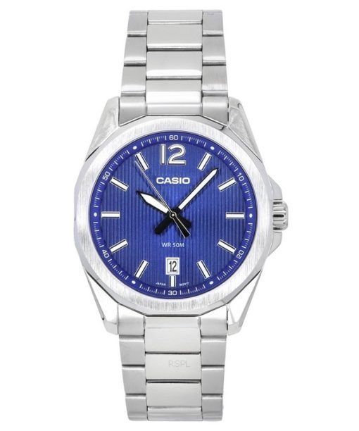 카시오 표준 아날로그 스테인레스 스틸 블루 다이얼 쿼츠 MTP-E725D-2A 남성용 시계