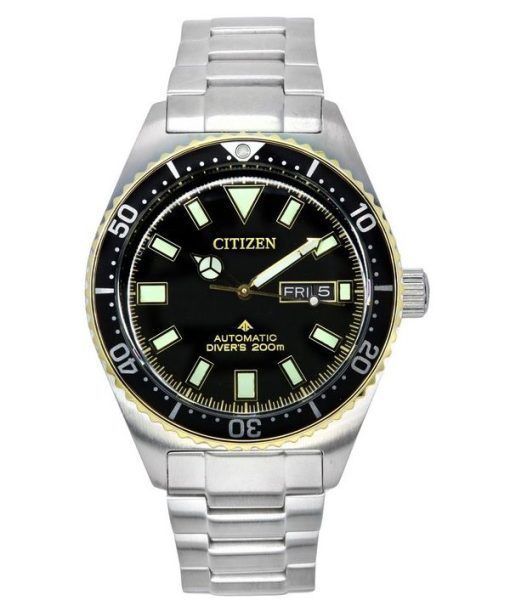 Citizen 시티즌시계 Promaster Marine 스테인레스 스틸 블랙 다이얼 오토매틱 다이버 NY0125-83E 200M 남성용 시계