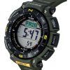 Casio Pro Trek 디지털 그린 바이오 기반 레진 스트랩 터프 솔라 PRG-340-3 100M 남성용 시계