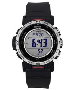 Casio Pro Trek Climber Line 디지털 바이오 기반 수지 스트랩 터프 솔라 PRW-35-1A 100M 남성용 시계