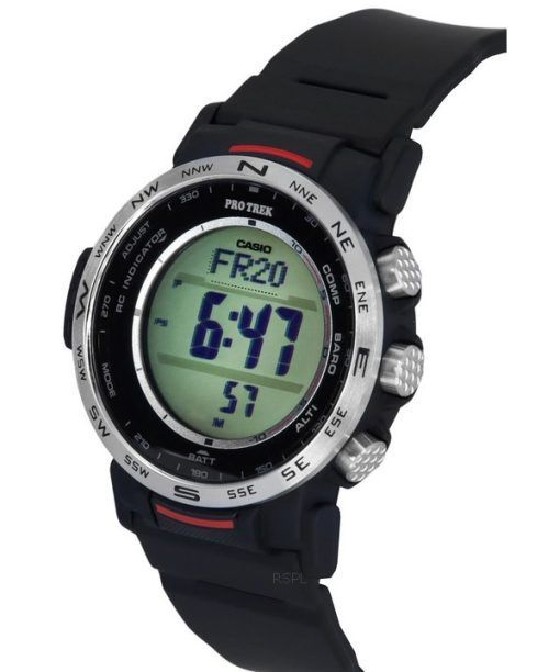 Casio Pro Trek Climber Line 디지털 바이오 기반 수지 스트랩 터프 솔라 PRW-35-1A 100M 남성용 시계