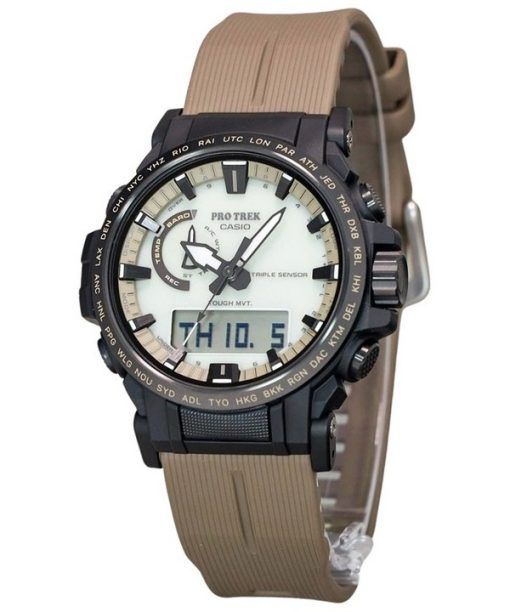 Casio Protrek Climber Line 바이오 기반 수지 스트랩 완전 발광 다이얼 Solar PRW-61LD-5 100M 남성용 시계