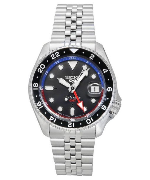 세이코 5 스포츠 SKX 스타일 GMT 스테인레스 스틸 그레이 다이얼 24 보석 자동 SSK021J1 100M 남성용 시계