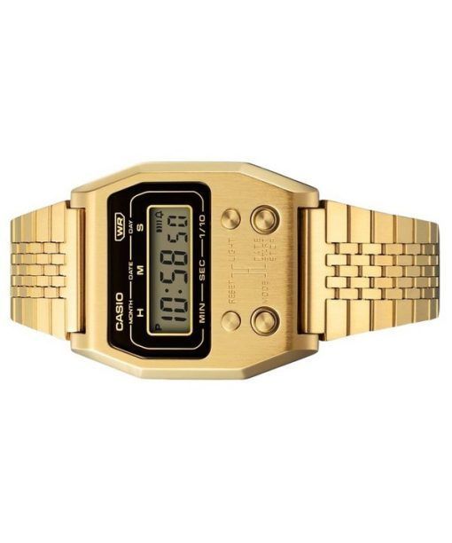 카시오 빈티지 디지털 골드 이온 도금 스테인레스 스틸 쿼츠 A1100G-5 남녀공용 시계