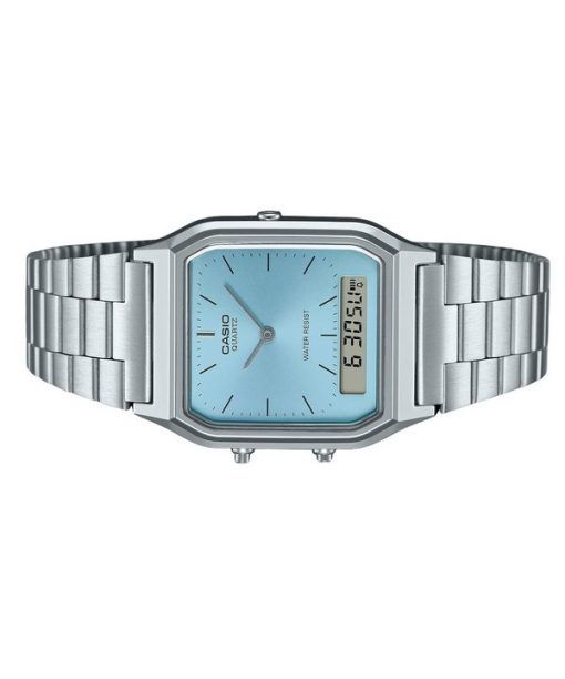 카시오 빈티지 아날로그 디지털 터키석 블루 다이얼 쿼츠 AQ-230A-2A1 여성용 시계