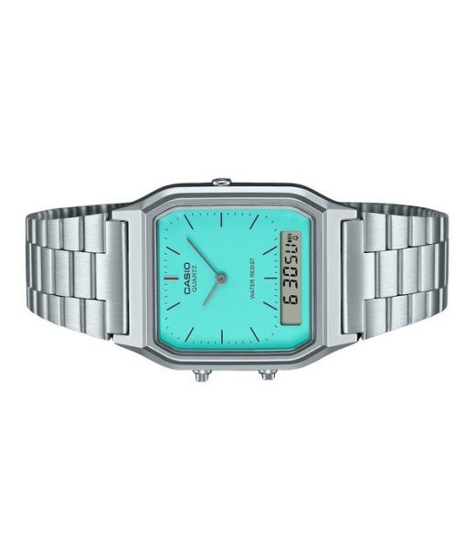 카시오 빈티지 아날로그 디지털 블루 다이얼 쿼츠 AQ-230A-2A2 여성용 시계