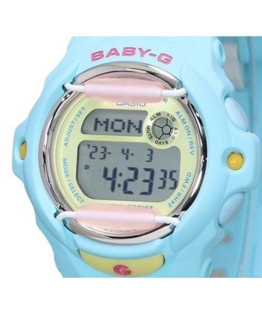 Casio Baby-G 디지털 해변 장면 테마 시리즈 블루 레진 스트랩 쿼츠 BG-169PB-2 200M 여성용 시계