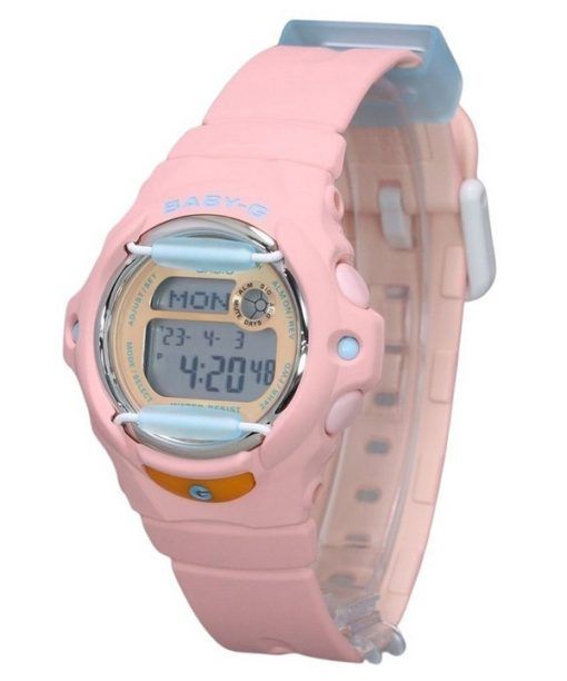 Casio Baby-G Beach 디지털 장면 테마 시리즈 핑크 레진 스트랩 쿼츠 BG-169PB-4 200M 여성용 시계