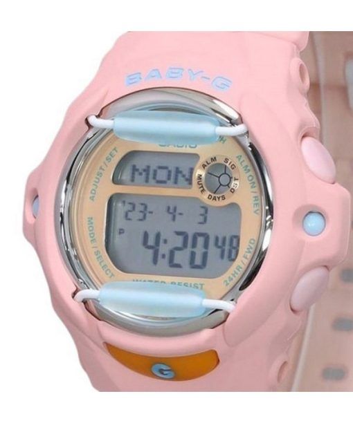 Casio Baby-G Beach 디지털 장면 테마 시리즈 핑크 레진 스트랩 쿼츠 BG-169PB-4 200M 여성용 시계