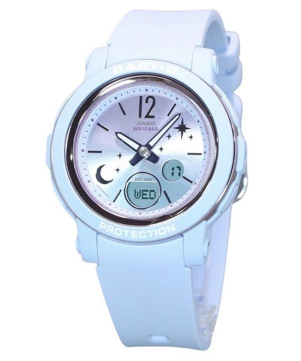 Casio Baby-G Moon And Star 시리즈 아날로그 디지털 수지 스트랩 보라색 다이얼 쿼츠 BGA-290DS-2A 100M 여성용 시계