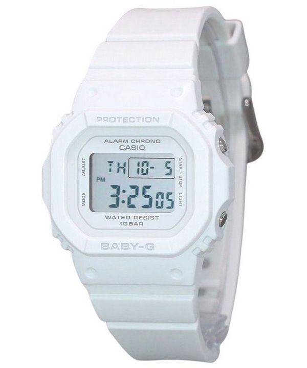 Casio Baby-G 디지털 화이트 레진 스트랩 쿼츠 BGD-565U-7 100M 여성용 시계