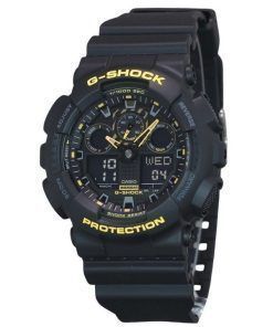 Casio G-Shock 주의 노란색 아날로그 디지털 수지 스트랩 블랙 다이얼 GA-100CY-1A 200M 남성용 시계