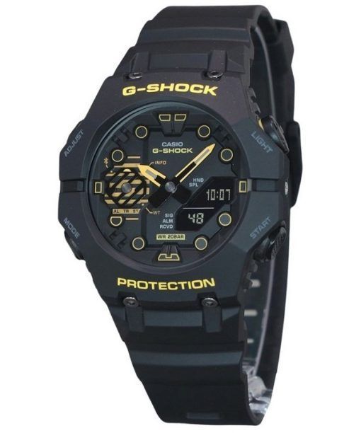 Casio G-Shock 주의 노란색 모바일 링크 아날로그 디지털 수지 스트랩 블랙 다이얼 쿼츠 GA-B001CY-1A 200M 남성용 시계