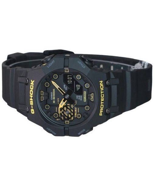 Casio G-Shock 주의 노란색 모바일 링크 아날로그 디지털 수지 스트랩 블랙 다이얼 쿼츠 GA-B001CY-1A 200M 남성용 시계