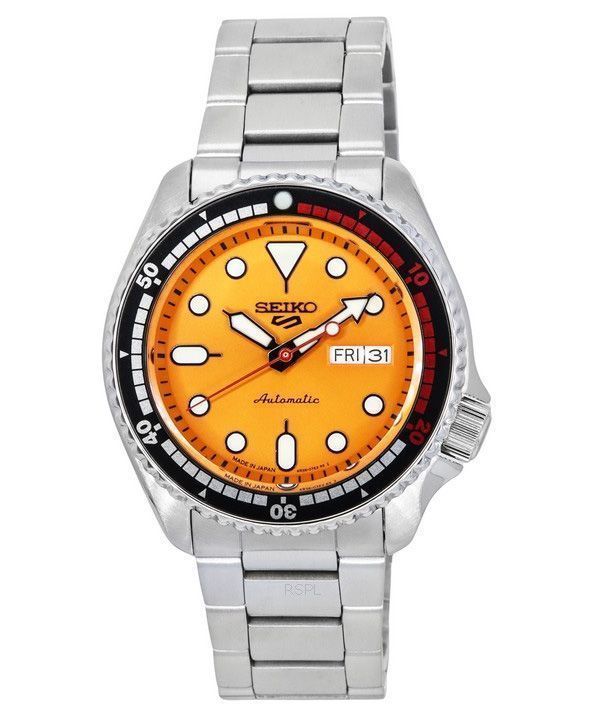 세이코 5 스포츠 SKX 55주년 기념 한정판 오렌지 다이얼 24 보석 오토매틱 SRPK07J1 100M 남성용 시계