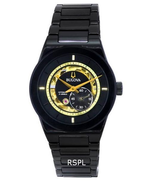 Bulova Modern Millennia Semi Skeleton 검은색 다이얼 오토매틱 98A291 남성용 시계