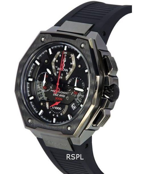 Bulova Precisionist X 크로노그래프 블랙 다이얼 쿼츠 다이버 98B358 300M 남성용 시계