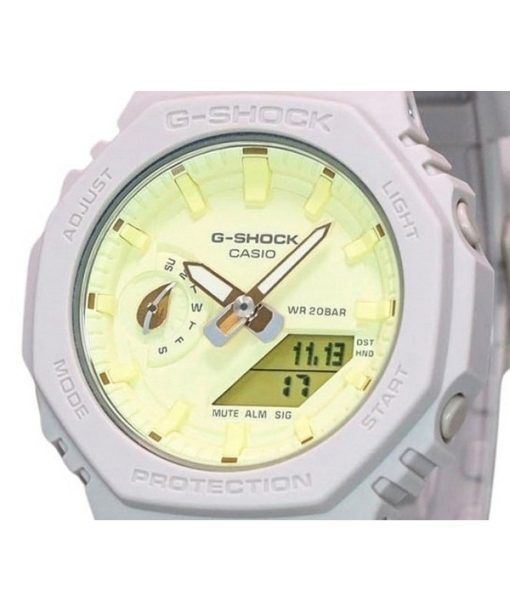 Casio G-Shock Nature&#39,s Color 시리즈 아날로그 디지털 옐로우 다이얼 쿼츠 GMA-S2100NC-4A 200M 여성용 시계