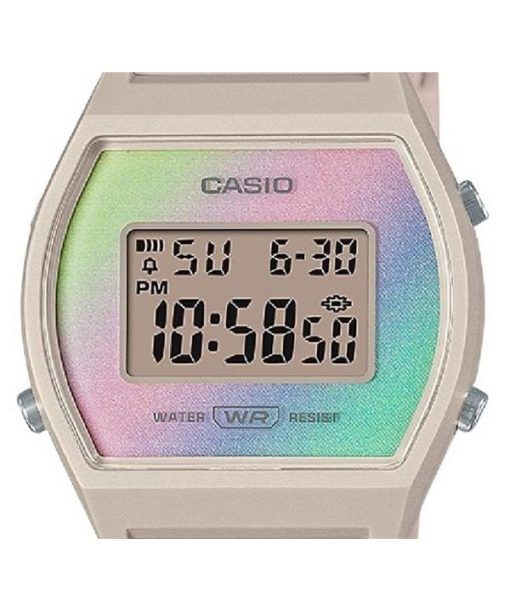 Casio 디지털 레진 스트랩 멀티컬러 다이얼 쿼츠 LW-205H-4 여성용 시계