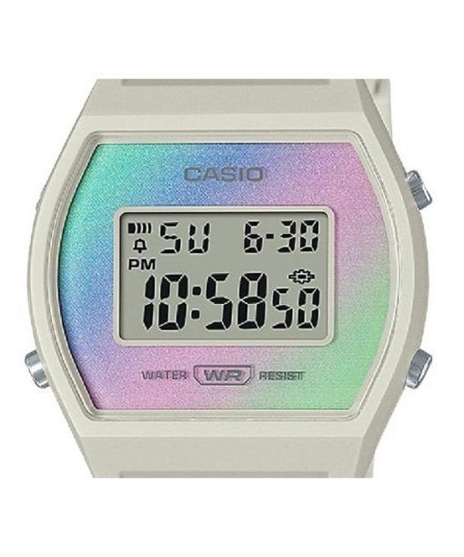 Casio 디지털 레진 스트랩 멀티컬러 다이얼 쿼츠 LW-205H-8 여성용 시계
