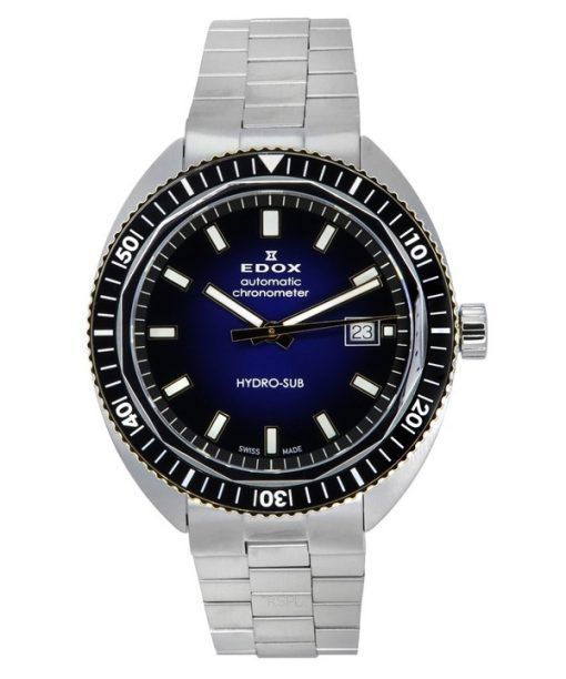 Edox Hydro-Sub Date Chronometer 한정판 블루 다이얼 오토매틱 다이버 80128 357JNM BUDD 300M 남성용 시계