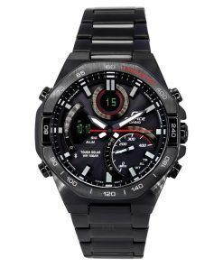 Casio Edifice 아날로그 디지털 모바일 링크 블랙 다이얼 터프 솔라 ECB-950DC-1A 100M 남성용 시계