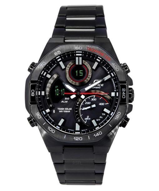 Casio Edifice 아날로그 디지털 모바일 링크 블랙 다이얼 터프 솔라 ECB-950DC-1A 100M 남성용 시계