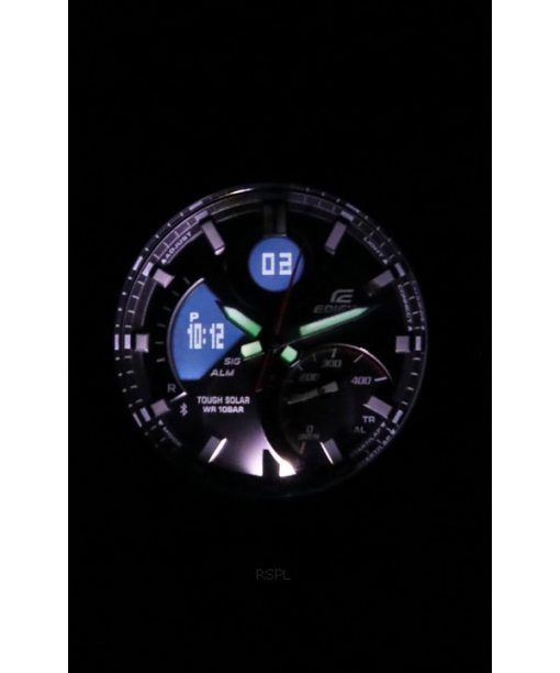 Casio Edifice 아날로그 디지털 모바일 링크 블랙 다이얼 터프 솔라 ECB-950DC-1A 100M 남성용 시계
