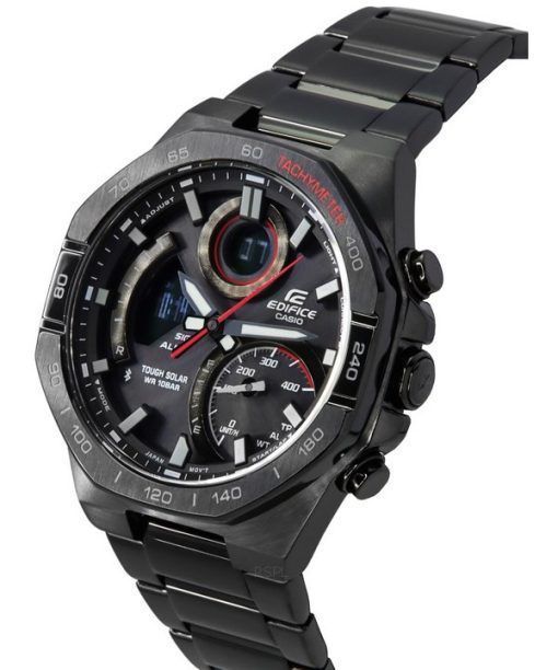 Casio Edifice 아날로그 디지털 모바일 링크 블랙 다이얼 터프 솔라 ECB-950DC-1A 100M 남성용 시계