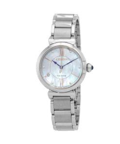 Citizen L 시리즈 다이아몬드 악센트 자개 다이얼 에코 드라이브 EM1070-83D 여성용 시계