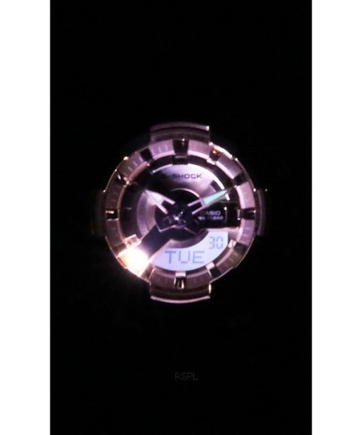 Casio G-Shock 아날로그 디지털 레진 스트랩 로즈 골드 톤 쿼츠 GM-S110PG-4A 200 여성용 시계