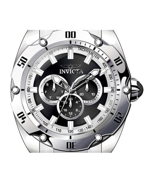 Invicta Venom GMT 스테인레스 스틸 블랙 다이얼 쿼츠 45729 100M 남성용 시계