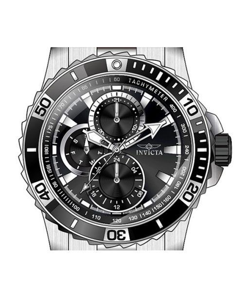 인빅타 프로 다이버 스쿠버 GMT 스테인레스 스틸 블랙 다이얼 쿼츠 45745 100M 남성용 시계