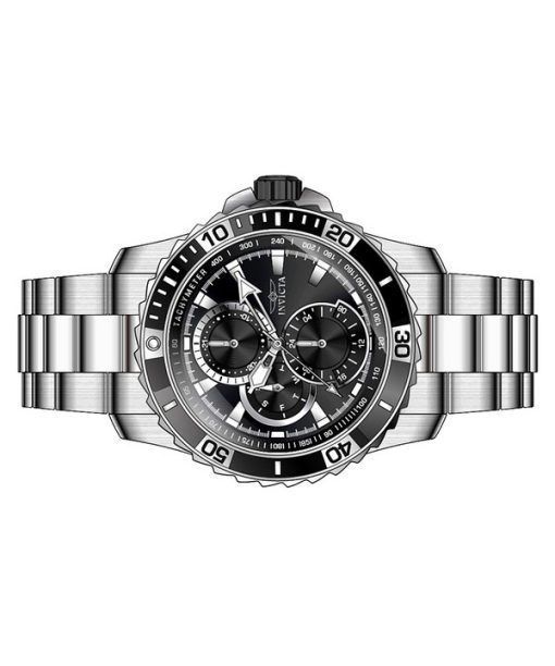 인빅타 프로 다이버 스쿠버 GMT 스테인레스 스틸 블랙 다이얼 쿼츠 45745 100M 남성용 시계