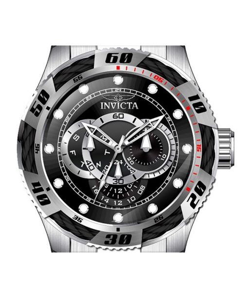 인빅타 스피드웨이 GMT 스테인레스 스틸 블랙 다이얼 쿼츠 45755 100M 남성용 시계