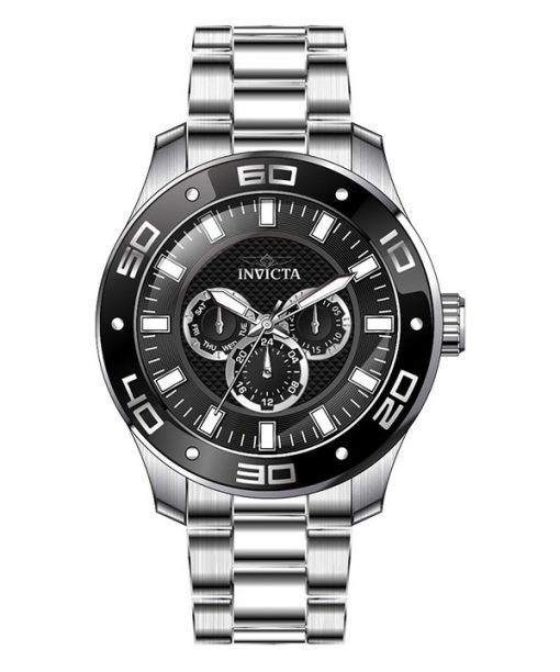 인빅타 프로 다이버 스쿠버 GMT 스테인레스 스틸 블랙 다이얼 쿼츠 45756 100M 남성용 시계
