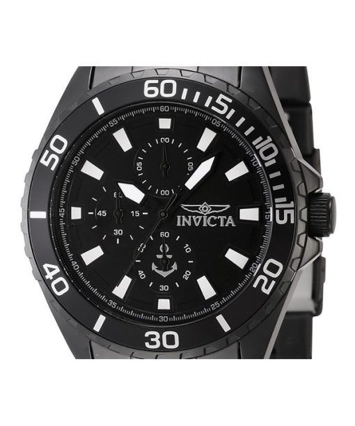 인빅타 Ocean Voyage 크로노그래프 스테인레스 스틸 블랙 다이얼 쿼츠 46284 남성용 시계