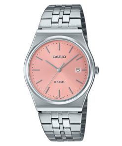 카시오 표준 아날로그 스테인레스 스틸 핑크 다이얼 쿼츠 MTP-B145D-4AV 남녀공용 시계