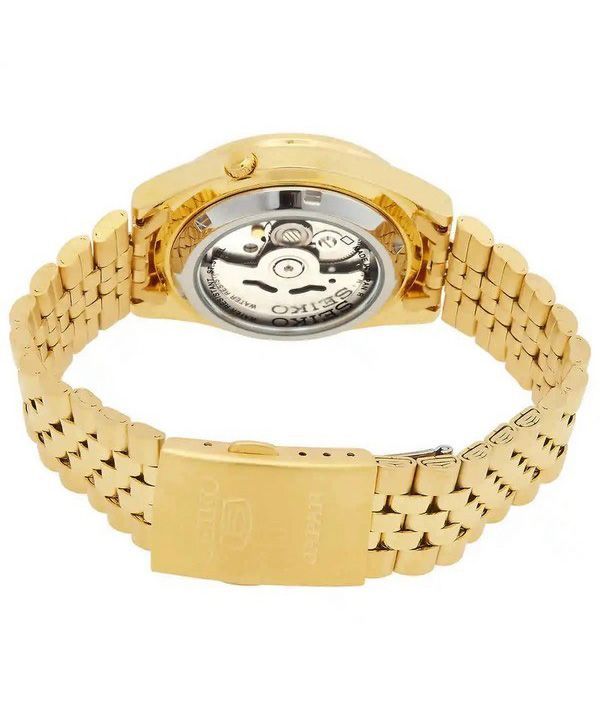 세이코 5 골드 톤 스테인리스 스틸 골드 다이얼 21 보석 자동 SNXC34J5 남성용 시계 3 세이코 5 골드 톤 스테인리스 스틸 골드 다이얼 21 보석 자동 SNXC34J5 남성용 시계