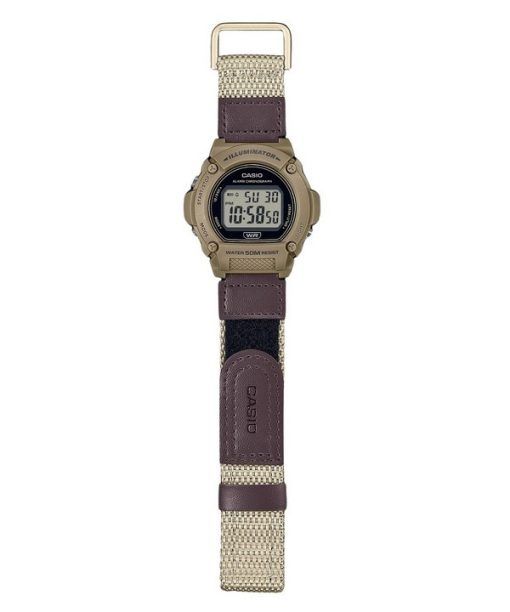 Casio 표준 브라운 디지털 천 스트랩 쿼츠 W-219HB-5AV 남성용 시계