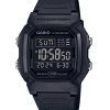 Casio 디지털 블랙 듀얼 타임 레진 스트랩 쿼츠 W-800H-1BV 100M 남성용 시계