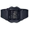 Casio 디지털 블랙 듀얼 타임 레진 스트랩 쿼츠 W-800H-1BV 100M 남성용 시계