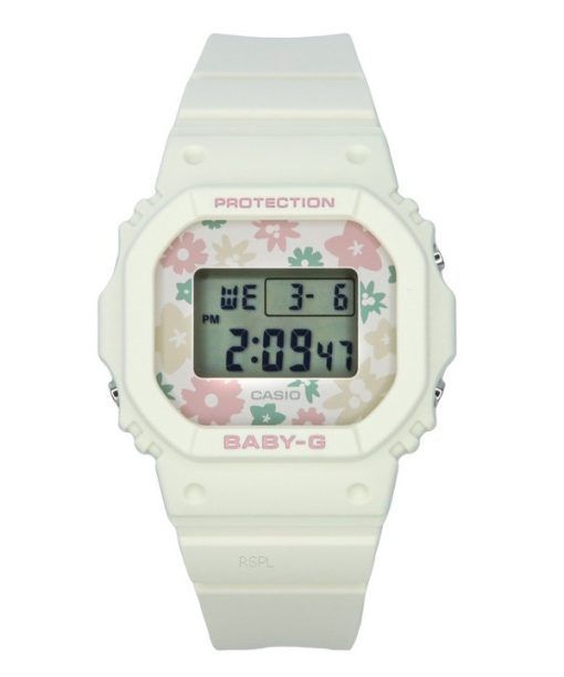 Casio Baby-G 레트로 플라워 필드 디지털 화이트 레진 스트랩 쿼츠 BGD-565RP-7 100M 여성용 시계