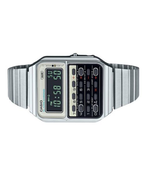 카시오 빈티지 헤리티지 컬러 디지털 스테인레스 스틸 쿼츠 CA-500WE-7B 남녀공용 계산기 시계