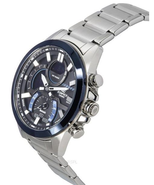 Casio Edifice 스마트폰 링크 아날로그 디지털 그레이 다이얼 쿼츠 ECB-30DB-1A 100M 남성용 시계