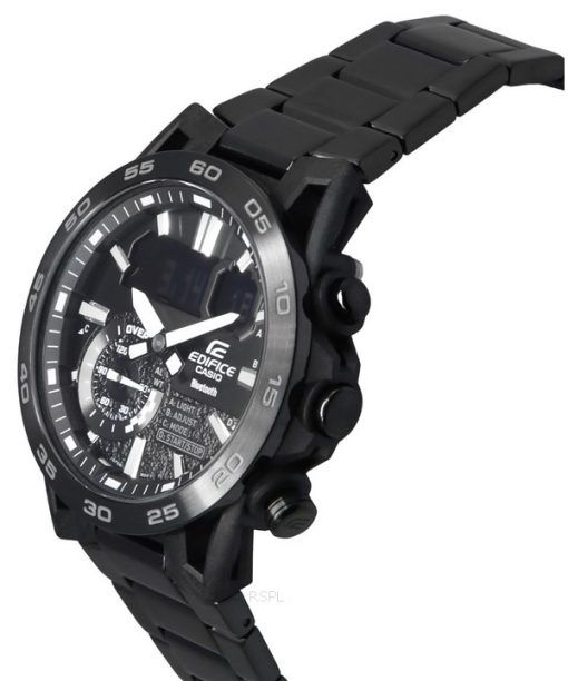 Casio Edifice Sospensione 스마트폰 링크 블루투스 아날로그 디지털 블랙 다이얼 쿼츠 ECB-40BK-1A 100 남성용 시계