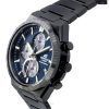 Casio Edifice 아날로그 크로노그래프 블랙 이온 도금 스테인레스 스틸 블루 다이얼 Solar EQS-950DC-2A 100M 남성용 시계