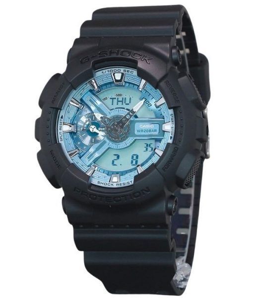 Casio G-Shock 아날로그 디지털 레진 스트랩 오션 블루 다이얼 쿼츠 GA-110CD-1A2 200M 남성용 시계